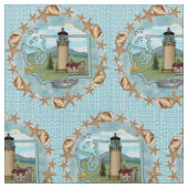Washington Muscheln Lighthouse Stoff (Nahaufnahme)