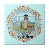 Washington Muscheln Lighthouse Tile Fliese (Vorderseite)