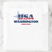 Washington My Zuhause Staaten-Aufkleber Rechteckiger Aufkleber (Tasche)