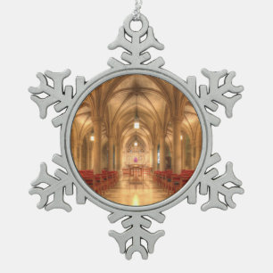 Washington National Cathedral Bethlehem Kapelle Schneeflocken Zinn-Ornament