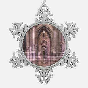 Washington National Cathedral Reflexionen Schneeflocken Zinn-Ornament