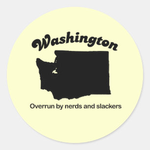 Washington - Nerds und Slackers Runder Aufkleber