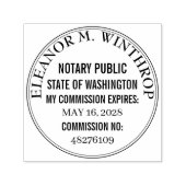 Washington Notaröffentlichkeit Rund Permastempel (Design)
