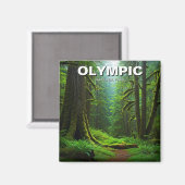 Washington olympischer Nationalpark mit Regenwald Magnet (Vorderseite/Rückseite)