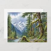Washington olympischer Nationalpark mit Regenwald Postkarte (Vorne/Hinten)