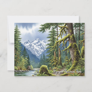 Washington olympischer Nationalpark mit Regenwald Postkarte