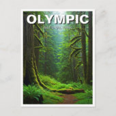 Washington olympischer Nationalpark mit Regenwald Postkarte (Vorderseite)