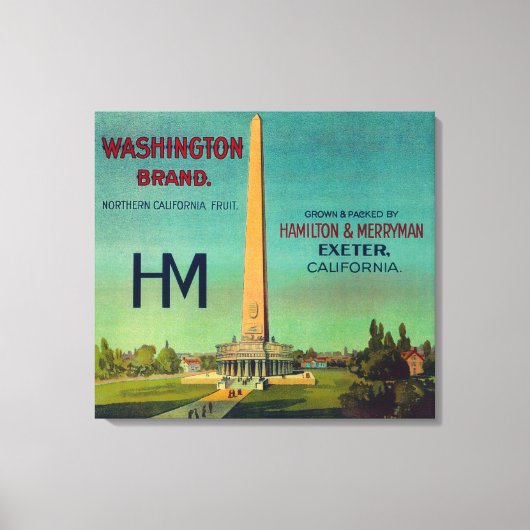 Washington Orange LabelExeter, CA Leinwanddruck (Vorderseite)