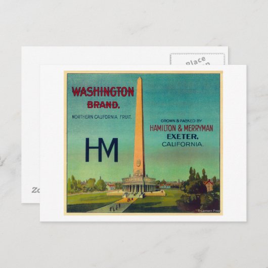 Washington Orange LabelExeter, CA Postkarte (Vorne/Hinten)