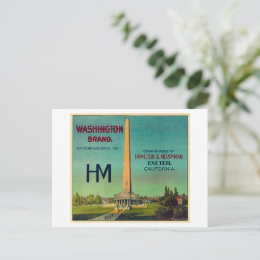 Washington Orange LabelExeter, CA Postkarte (Stehend Vorderseite)
