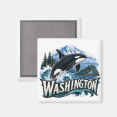 Washington Orca Magnet (Vorderseite/Rückseite)