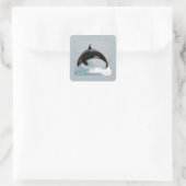 Washington Orca Whale Quadratischer Aufkleber (Tasche)