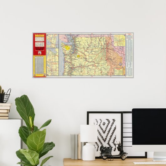 Washington, Oregon, Idaho Poster (Heimbüro)