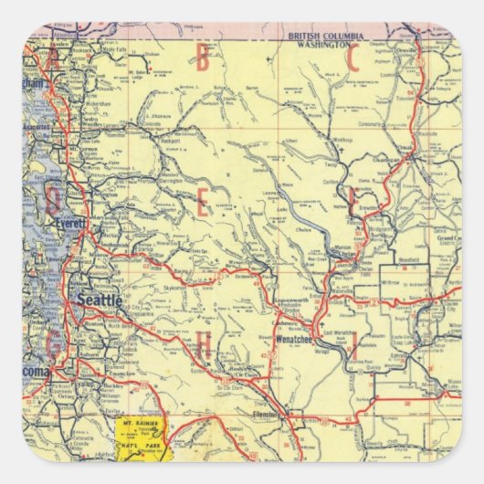 Washington, Oregon, Idaho Quadratischer Aufkleber (Vorderseite)