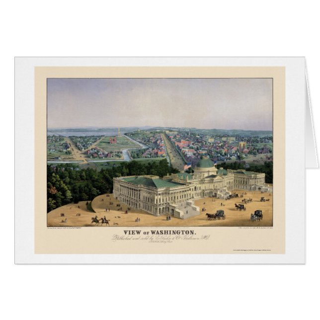 Washington, panoramische Karte DCs - 1852 (Vorderseite (Horizontal))