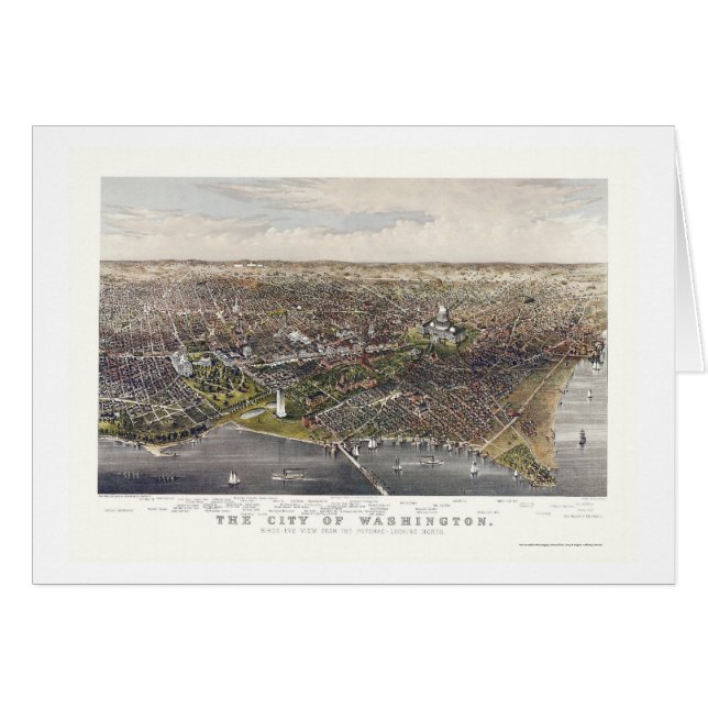 Washington, panoramische Karte DCs - 1880 (Vorderseite (Horizontal))