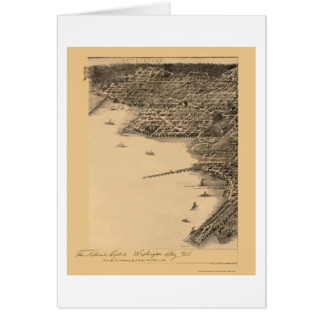 Washington, panoramische Karte DCs - 1883 (Vorne)