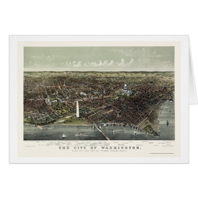 Washington, panoramische Karte DCs - 1892 (Vorderseite (Horizontal))