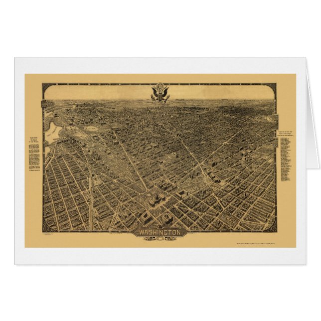 Washington, panoramische Karte DCs - 1922 (Vorderseite (Horizontal))