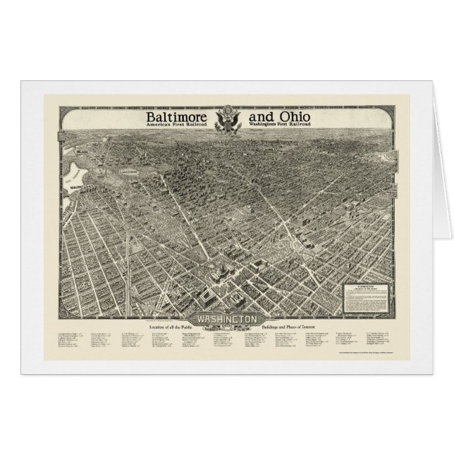 Washington, panoramische Karte DCs - 1923 (Vorderseite (Horizontal))