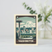 Washington | Patriotischer Geist Vintage Postkarte (Stehend Vorderseite)