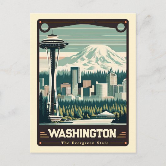Washington | Patriotischer Geist Vintage Postkarte (Vorderseite)