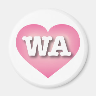 Washington Pink Fade Heart - I Liebe WA Magnet