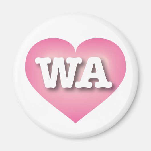 Washington Pink Fade Heart - I Liebe WA Magnet (Vorne)