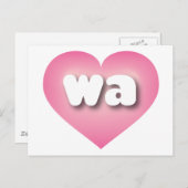 Washington pink fade heart - I Liebe war Postkarte (Vorne/Hinten)