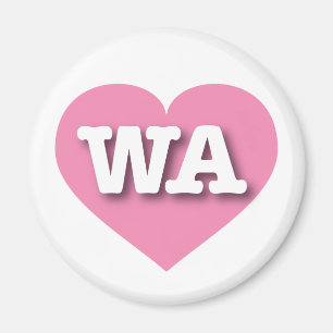 Washington Pink Heart - I Liebe WA Magnet