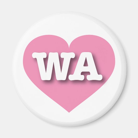Washington Pink Heart - I Liebe WA Magnet (Vorne)