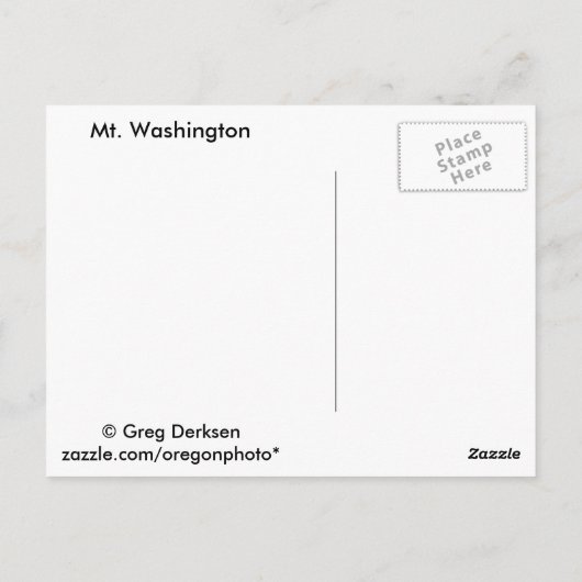 Washington Postkarte (Rückseite)