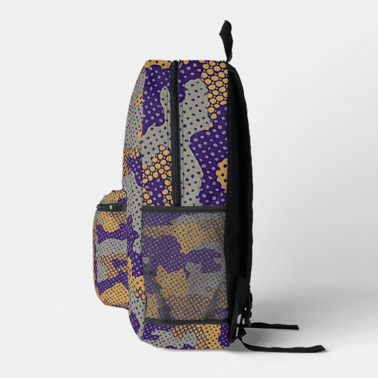 Washington Purple & Gold Camo Printed Bedruckter Rucksack (Rechts)