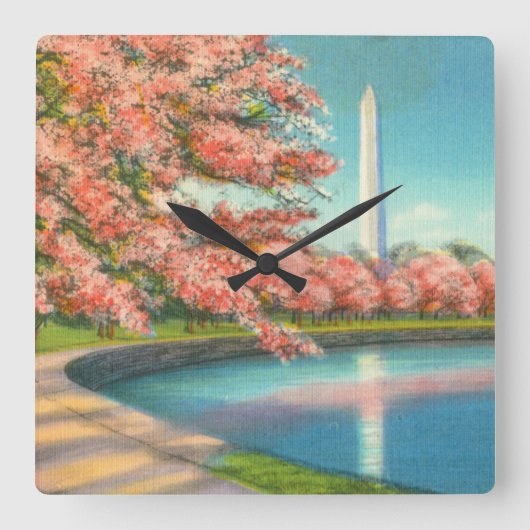 Washington Quadratische Wanduhr (Vorderseite)