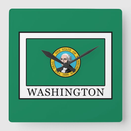 Washington Quadratische Wanduhr (Vorderseite)