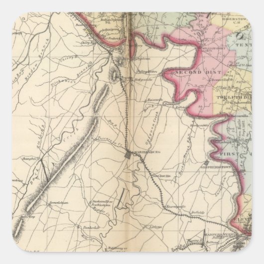 Washington Quadratischer Aufkleber (Vorderseite)