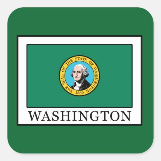 Washington Quadratischer Aufkleber (Vorderseite)