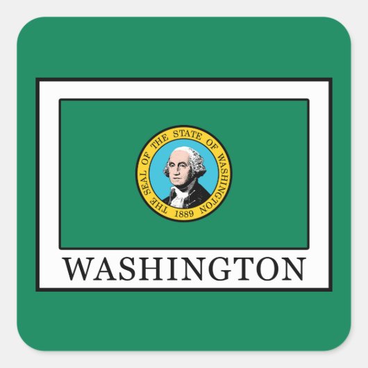 Washington Quadratischer Aufkleber (Vorderseite)