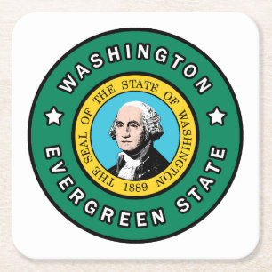 Washington Rechteckiger Pappuntersetzer
