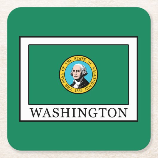 Washington Rechteckiger Pappuntersetzer (Vorderseite)