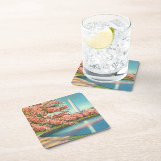 Washington Rechteckiger Pappuntersetzer (Vor Ort)