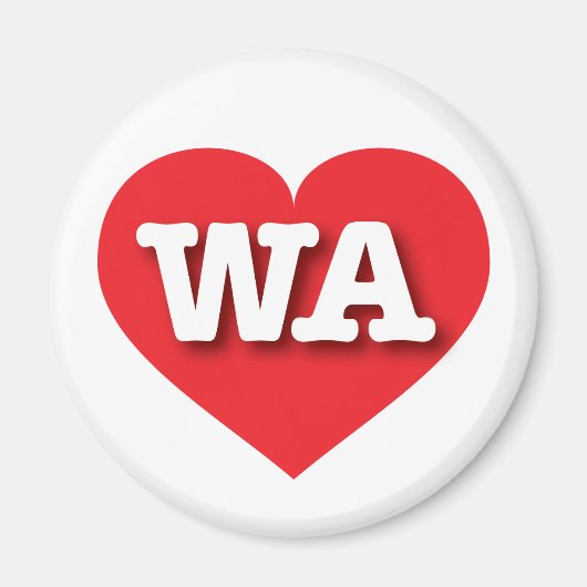 Washington Red Heart - I Liebe WA Magnet (Vorne)