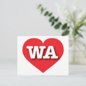 Washington Red Heart - I Liebe WA Postkarte (Stehend Vorderseite)