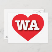 Washington Red Heart - I Liebe WA Postkarte (Vorne/Hinten)