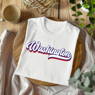 Washington Red White & Blue Vintage-Script T-Shirt