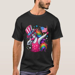 Washington reitet Hai Lustiger 4. Juli Amerikanisc T-Shirt