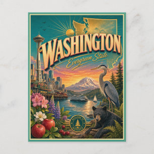 Washington Retro-Reise-Andenken-Postkarte Postkarte