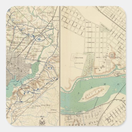 Washington, Richmond Quadratischer Aufkleber (Vorderseite)
