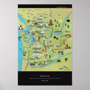 Washington Road Trips by John S. Dykes Poster