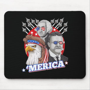 Washington Roosevelt Bald Eagle 4. Juli Patrio Mousepad